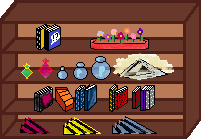 Bookcase to organize potions for spells that also serves as decoration