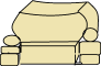 Beige circular sofa